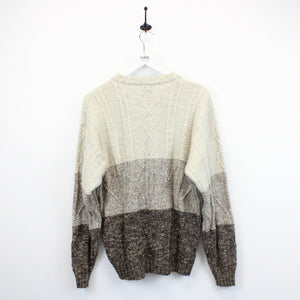 LACOSTE Knit Jumper Beige | Large