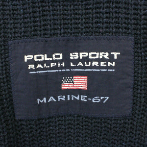 Womens RALPH LAUREN 90s Knit Sweatshirt Navy Blue | Medium