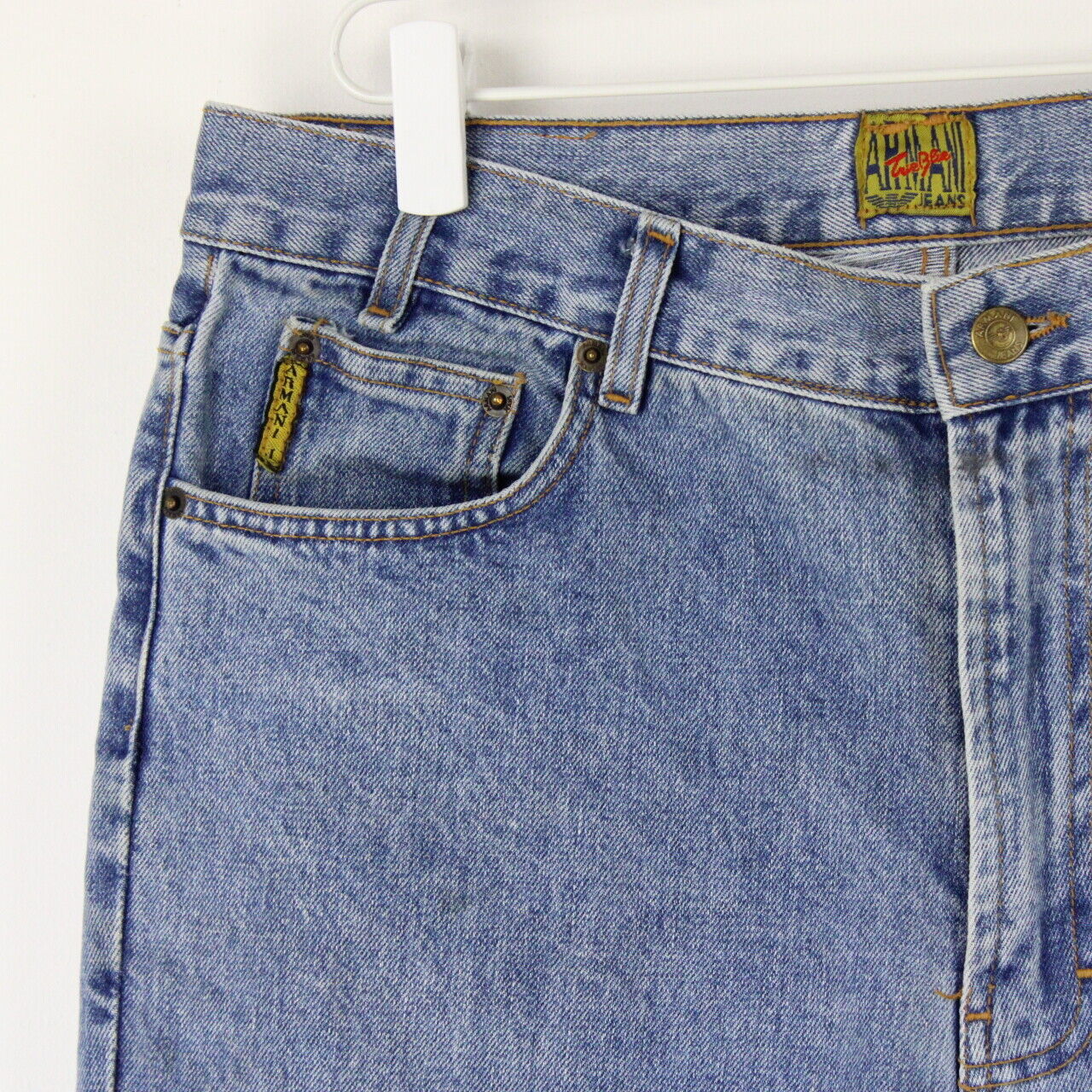 Mens ARMANI 90s True Blue Jeans Light Blue | W36 L32