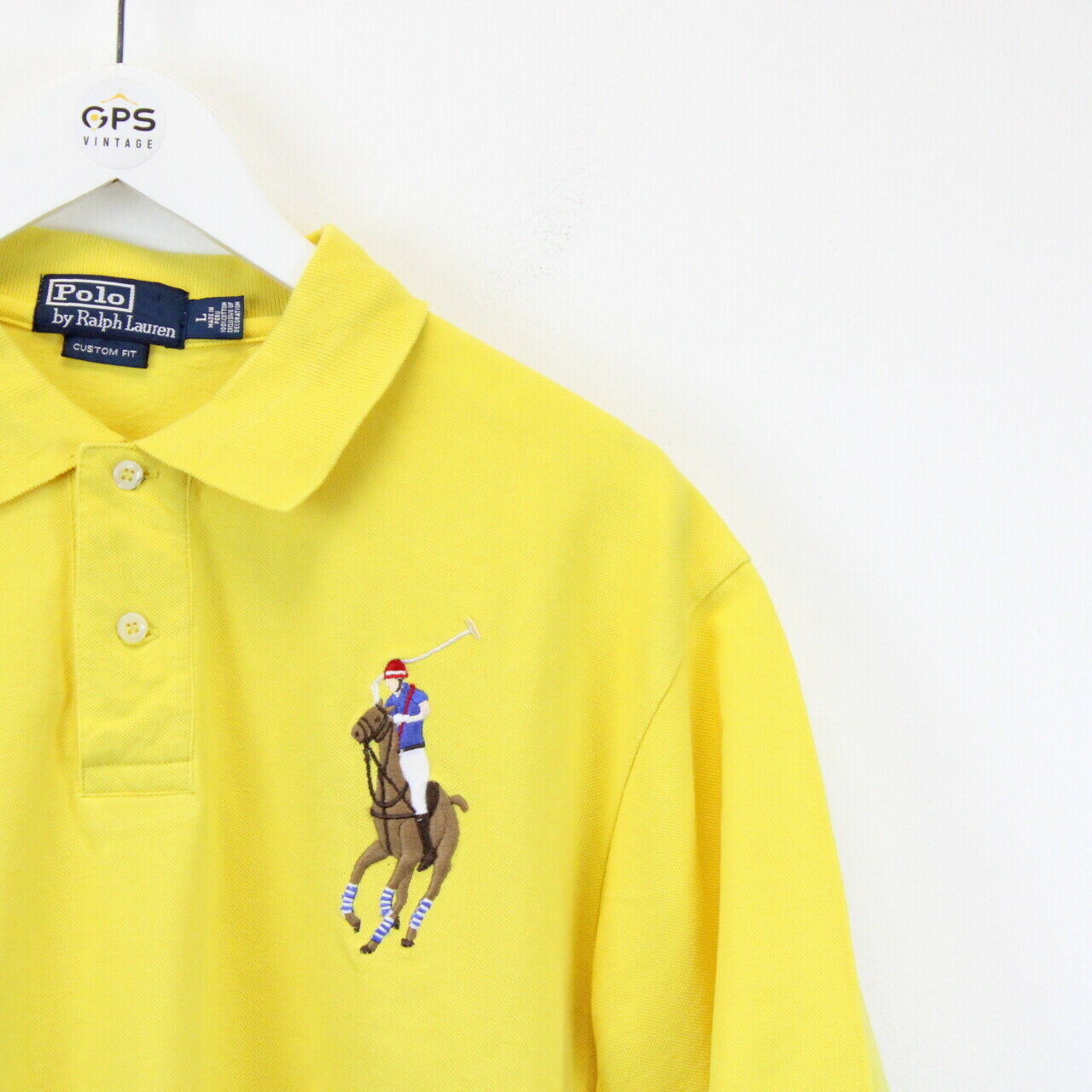 RALPH LAUREN Polo Shirt Yellow | Large