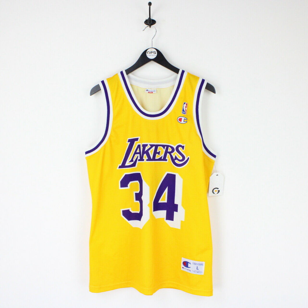 Mens NBA CHAMPION 00s LA LAKERS Jersey Gold | Large