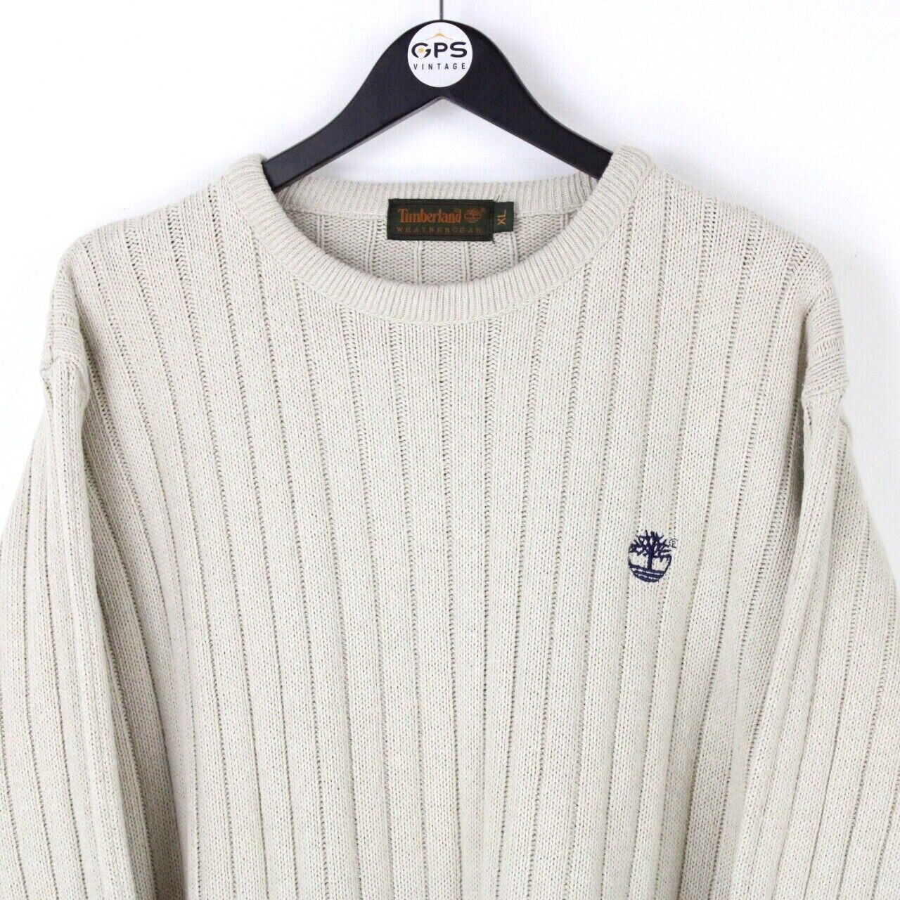 Mens TIMBERLAND 90s Knit Sweatshirt Beige | XL