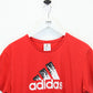 ADIDAS T-Shirt Red | Medium