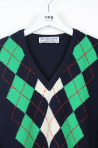 Vintage 90s BURBERRY Knit Sweatshirt Navy | Large
