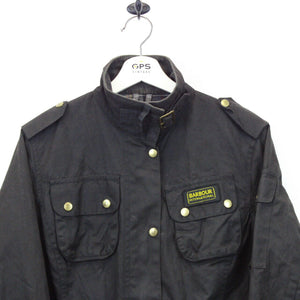 Womens BARBOUR International Waxed Jacket Black | Medium