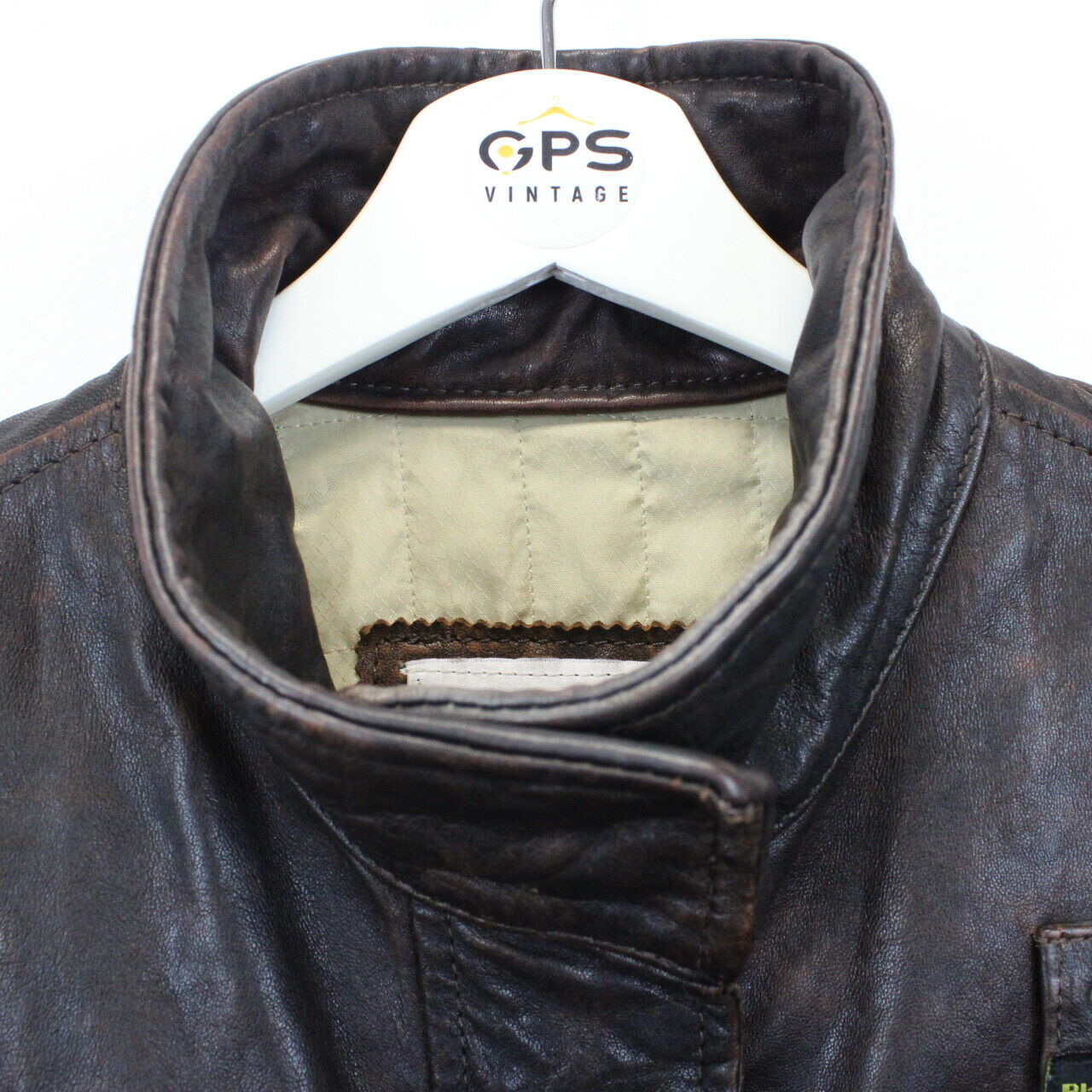 Womens BLAUER Leather Jacket Brown | Medium