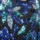 Womens 90s Sequin Top Blue | XL