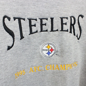 NFL 90s Pittsburgh STEELERS Sweatshirt Grey | Large