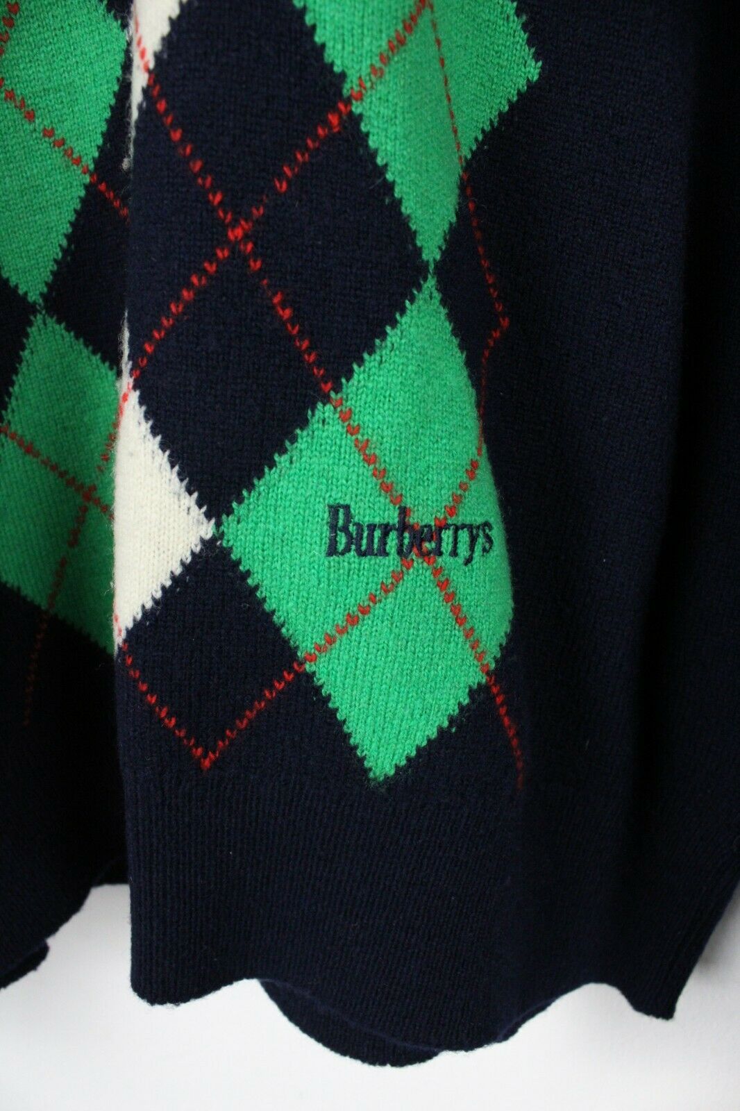 Vintage 90s BURBERRY Knit Sweatshirt Navy | Large