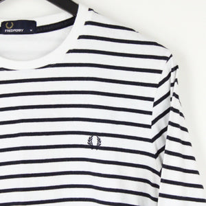 Mens FRED PERRY Long Sleeve T-Shirt White | Medium