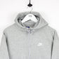 Vintage NIKE 1/4 Zip Hoodie Grey | Large