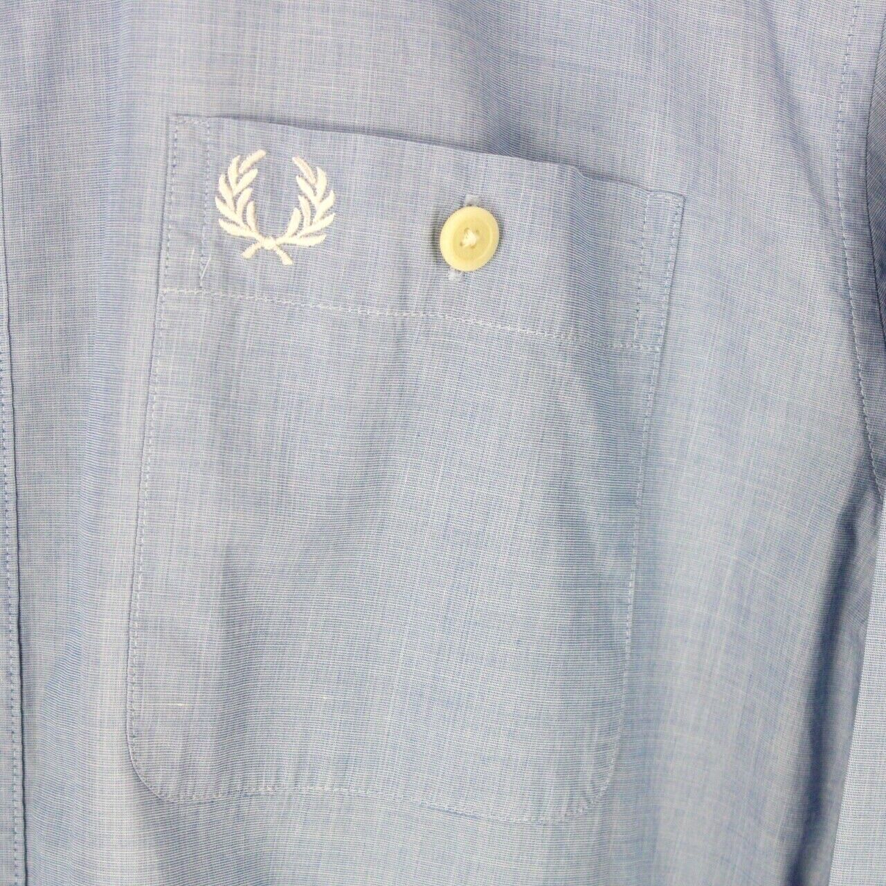Mens FRED PERRY Shirt Logo Blue | XL