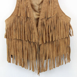 Womens 90s Suede Western Vest Brown | XS