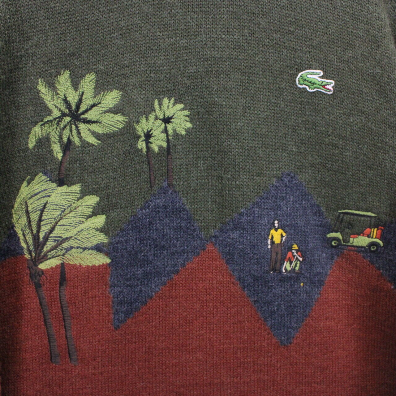 CHEMISE LACOSTE 90s Knit Sweatshirt | Large