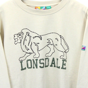 LONSDALE 00s Sweatshirt Beige | Large