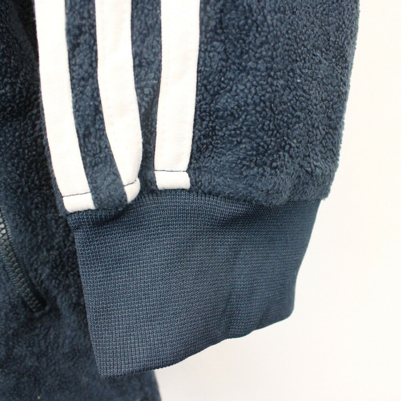 Womens ADIDAS 90s Fleece Jacket Navy Blue | Small