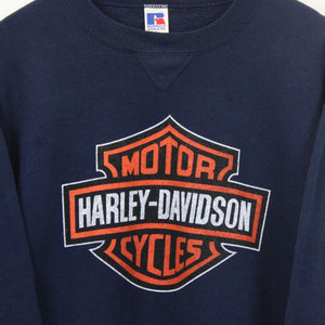 HARLEY DAVIDSON 90s Sweatshirt Navy Blue | Large