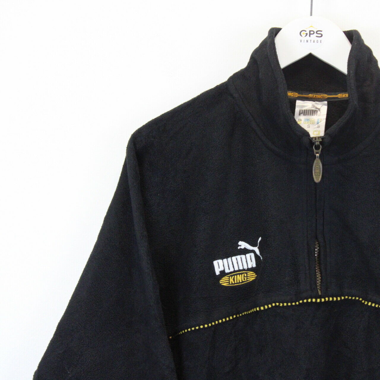 PUMA KING 90s 1/4 Zip Fleece Black | Medium