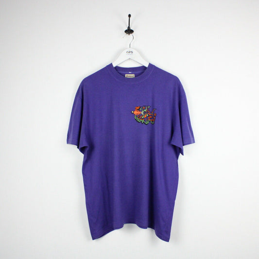 Vintage 90s FIORUCCI T-Shirt Purple | Large