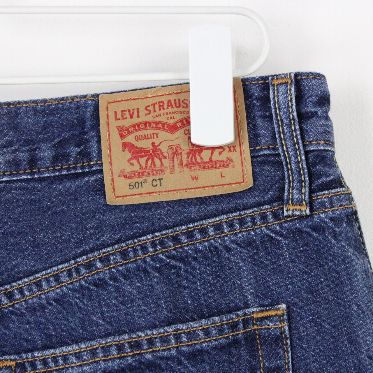 Mens LEVIS 501 CT Jeans Mid Blue | W32 L30