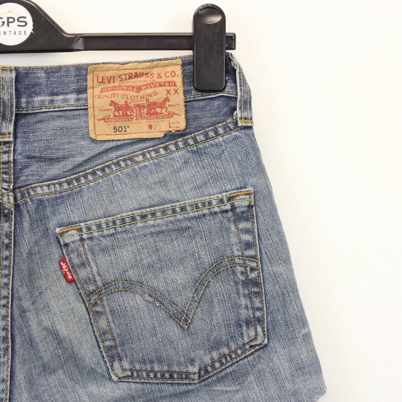 Womens LEVIS 501 Shorts Mid Blue | W29