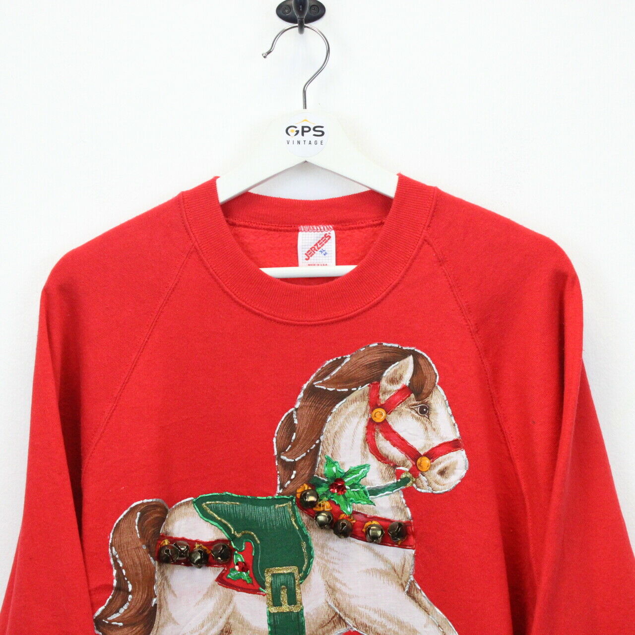 Womens 90s Christmas Sweatshirt Red | XL