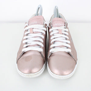 Womens LACOSTE Carnaby Evo Trainers Pink | UK 5