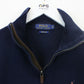 RALPH LAUREN 1/4 Zip Knit Sweatshirt Navy Blue | Small