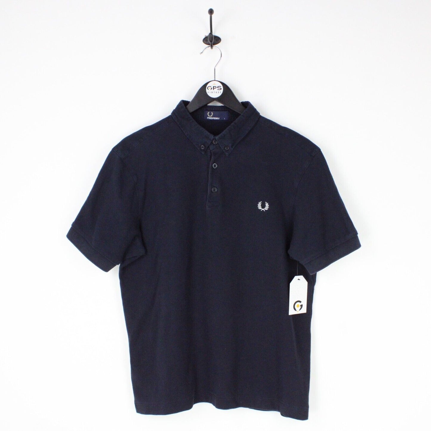 Mens FRED PERRY Polo Shirt Navy Blue | Large