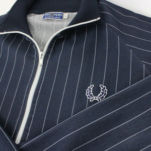 Mens FRED PERRY 90s Track Top Navy Blue | Large