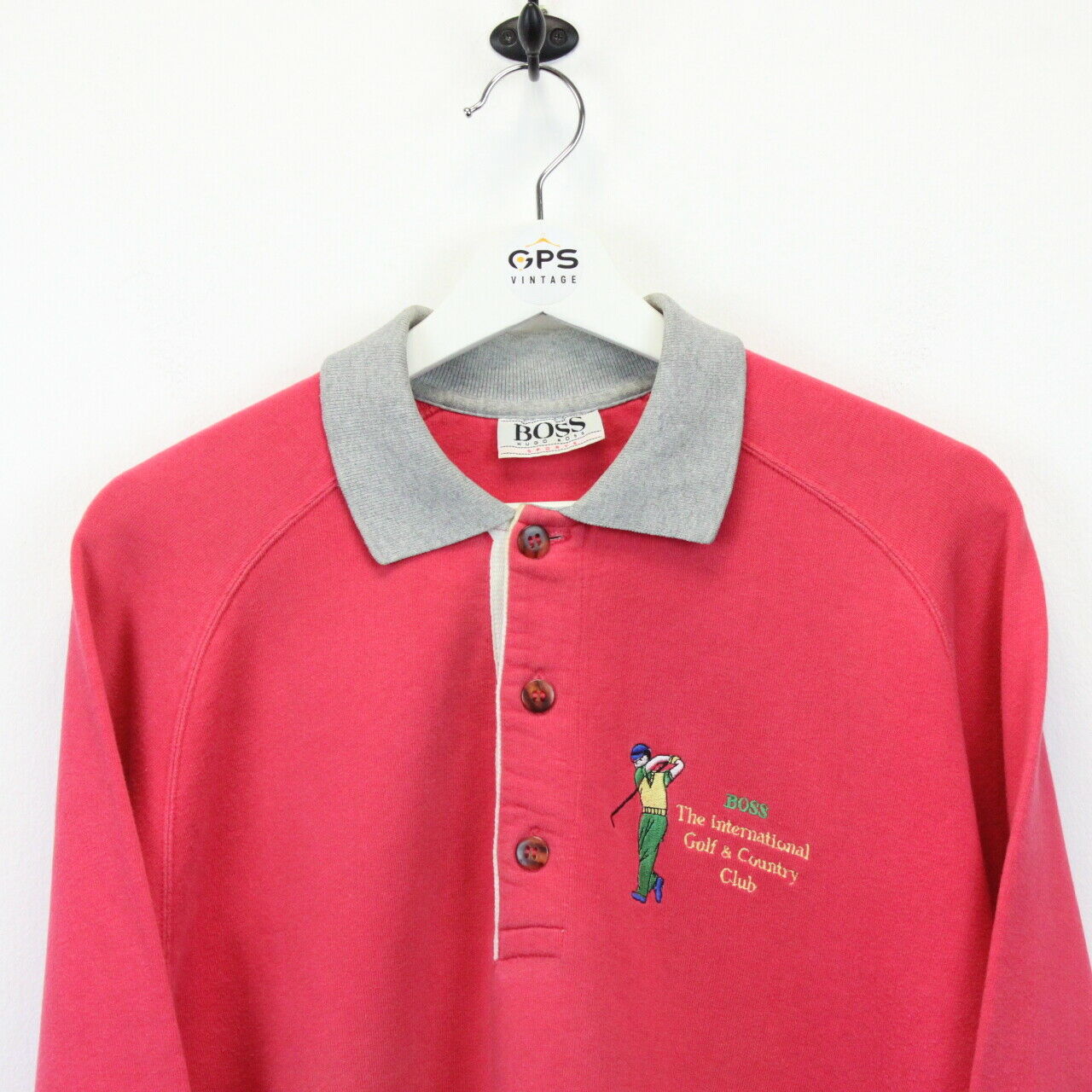 HUGO BOSS 90s Polo Shirt Pink | Large