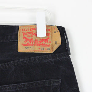 Mens LEVIS 501 Jeans Black Charcoal | W33 L32