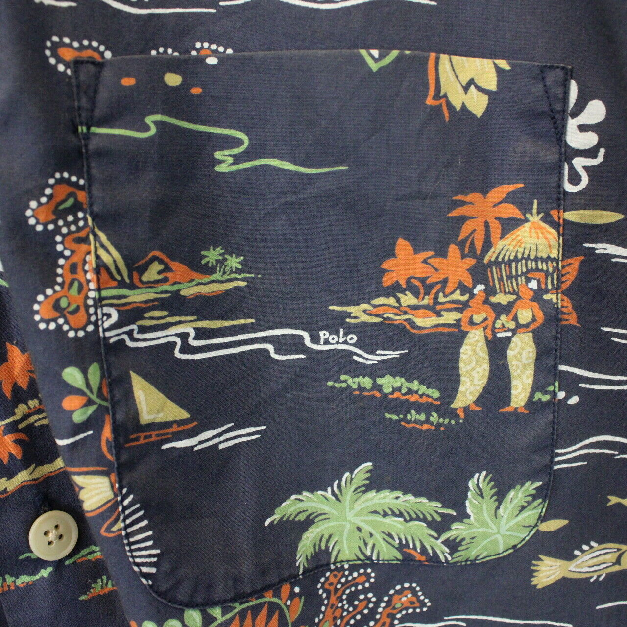 RALPH LAUREN Hawaiian Shirt Multicolour | Large