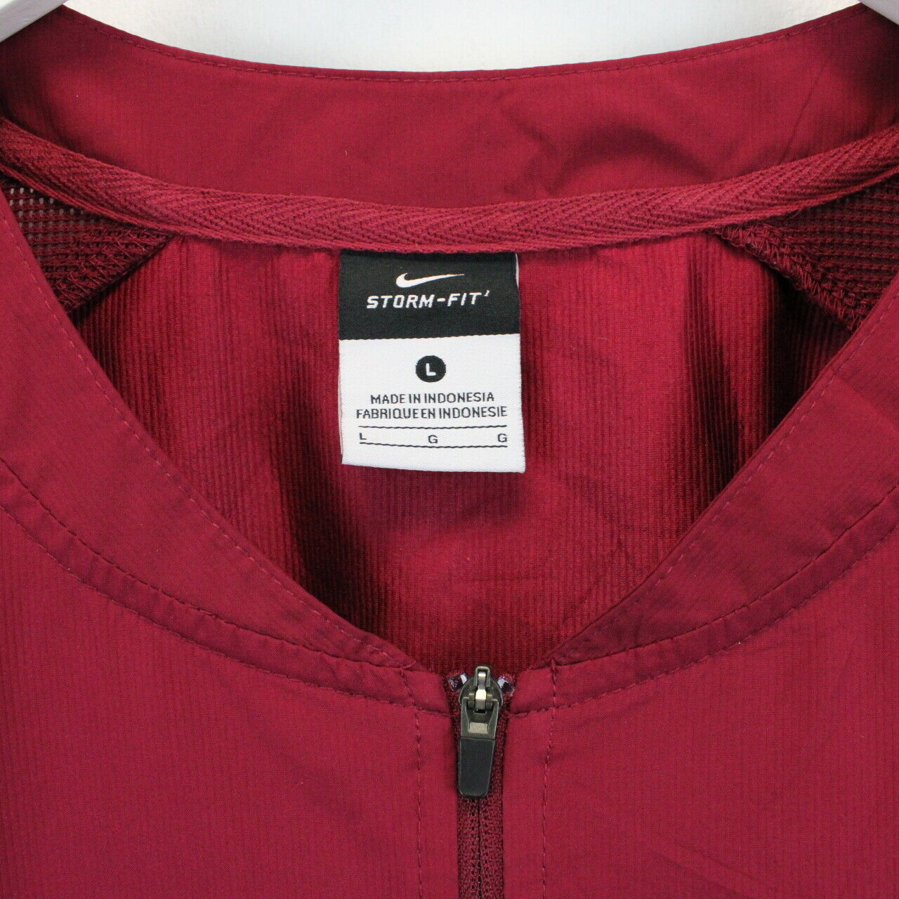 NIKE 1/4 Zip T-Shirt Red | Large
