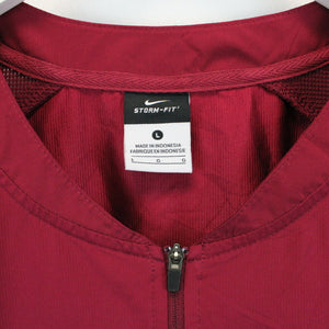 NIKE 1/4 Zip T-Shirt Red | Large