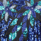 Womens 90s Sequin Top Blue | XL
