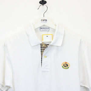 BURBERRYS 90s Polo Shirt White | Medium