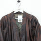 Womens 80s Leather Jacket Brown | Large