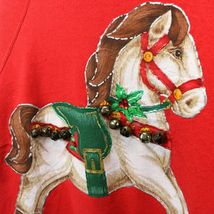 Womens 90s Christmas Sweatshirt Red | XL
