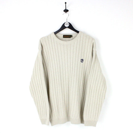 Mens TIMBERLAND 90s Knit Sweatshirt Beige | XL