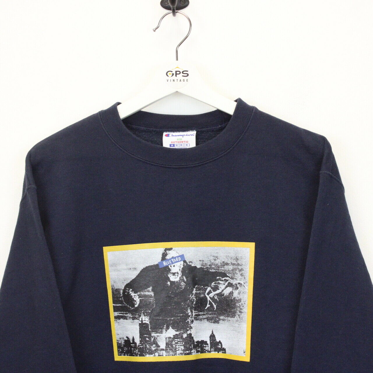 CHAMPION 00s Sweatshirt Navy Blue | Medium