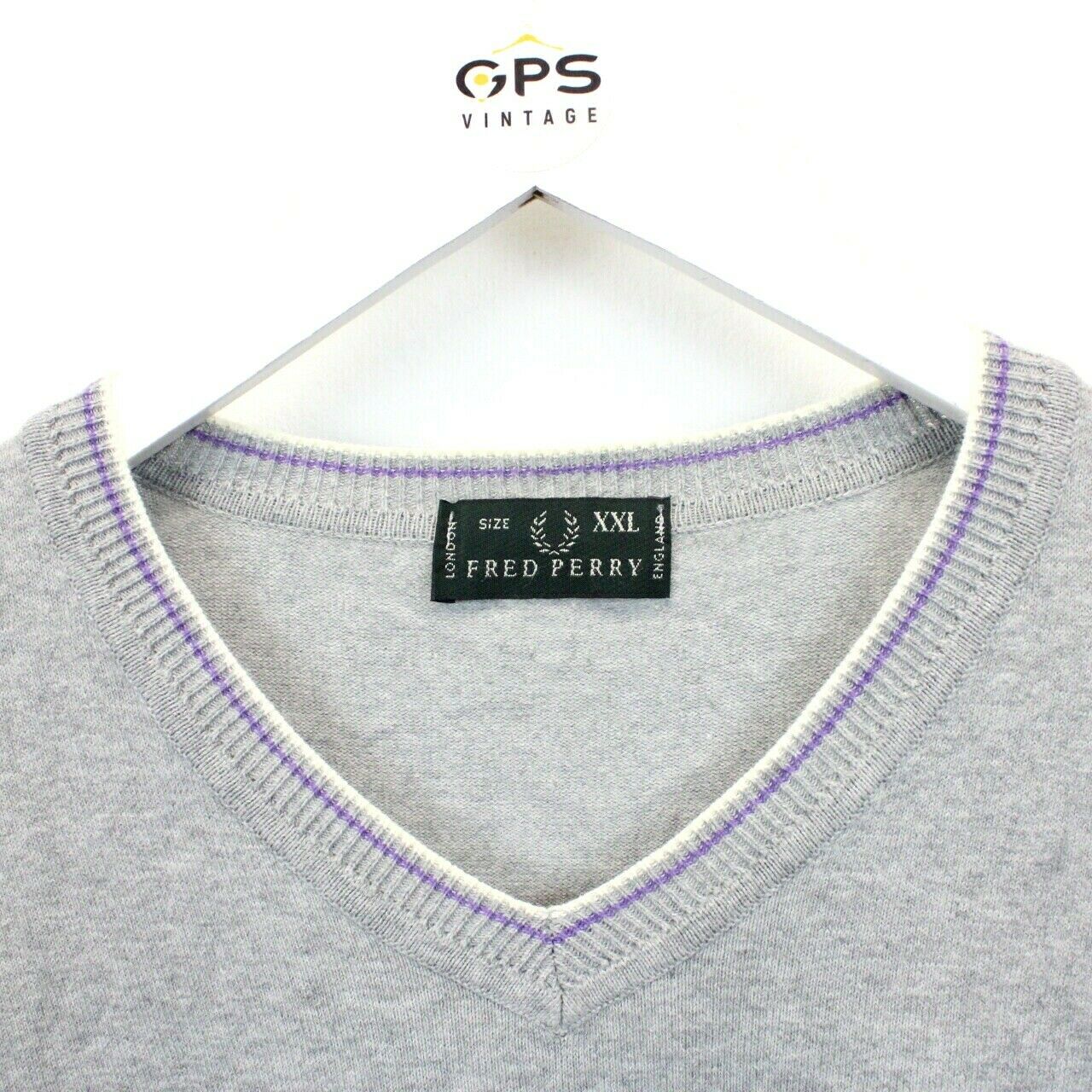 FRED PERRY 90s Knit Sweatshirt Grey | Medium
