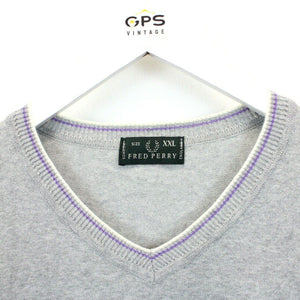 FRED PERRY 90s Knit Sweatshirt Grey | Medium