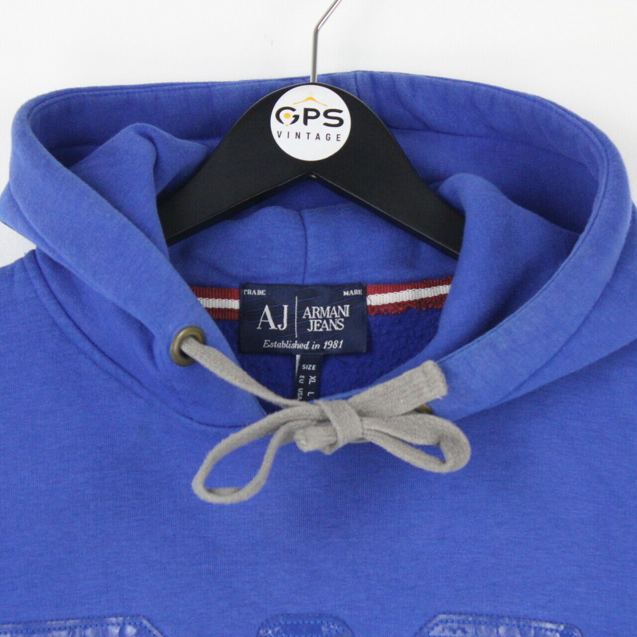 Mens ARMANI JEANS 00s Hoodie Blue | Large