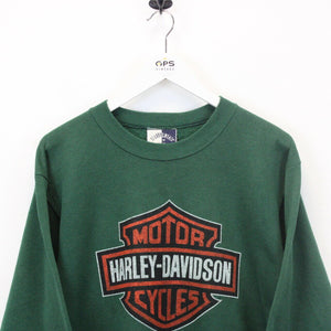 Womens HARLEY DAVIDSON 90s Sweatshirt Green | Medium