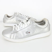 Load image into Gallery viewer, Womens LACOSTE Carnaby Evo Trainers Silver | UK 6
